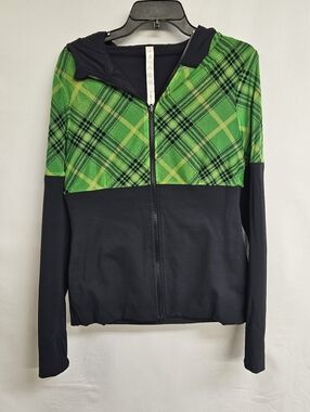 Lululemon Jacket Start It Up Full Zip Hooded Reversible Women’s Size 10 Plaid